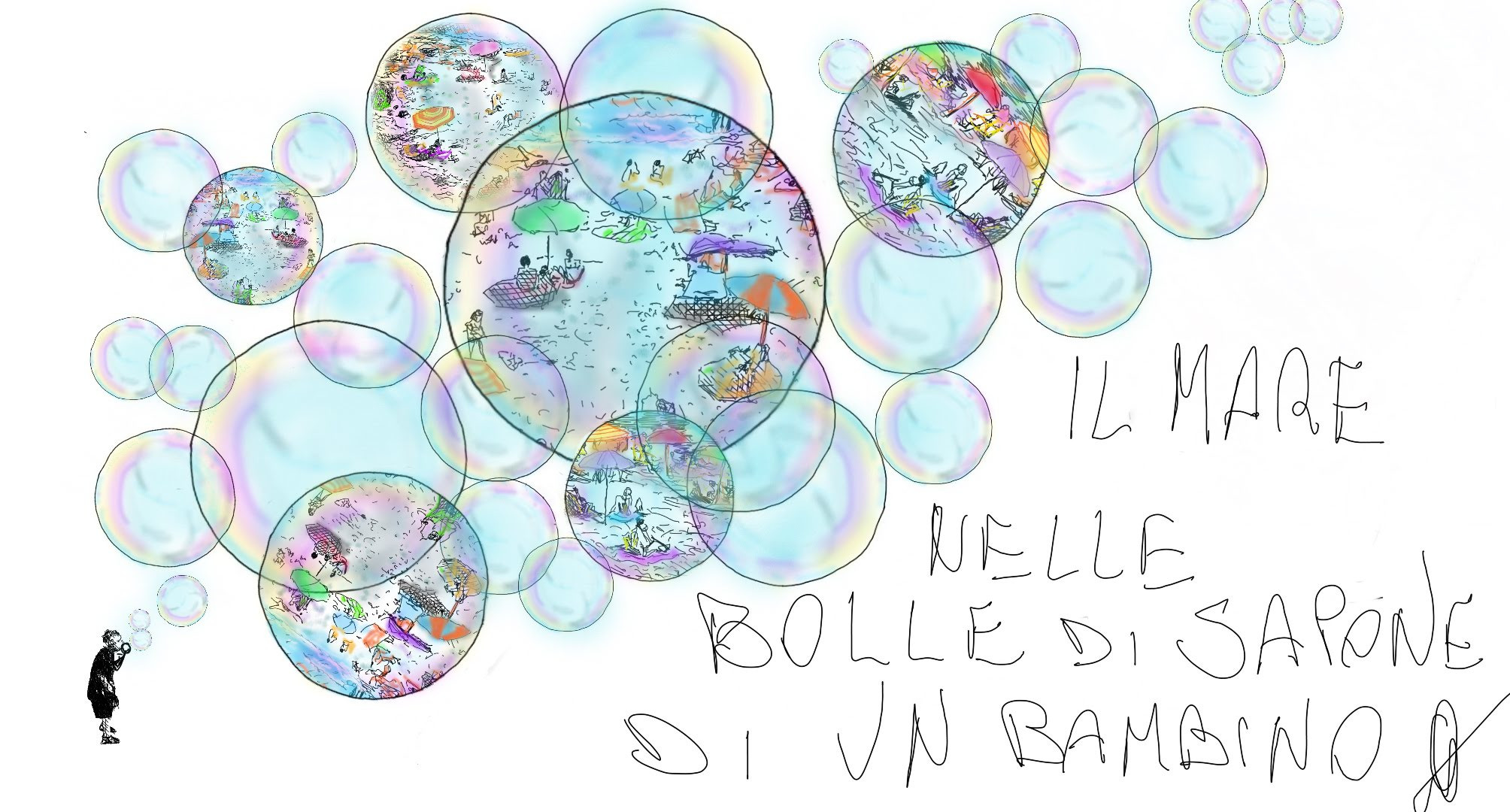 IL MARE NELLE BOLLE DI SAPONE DI UN BAMBINO