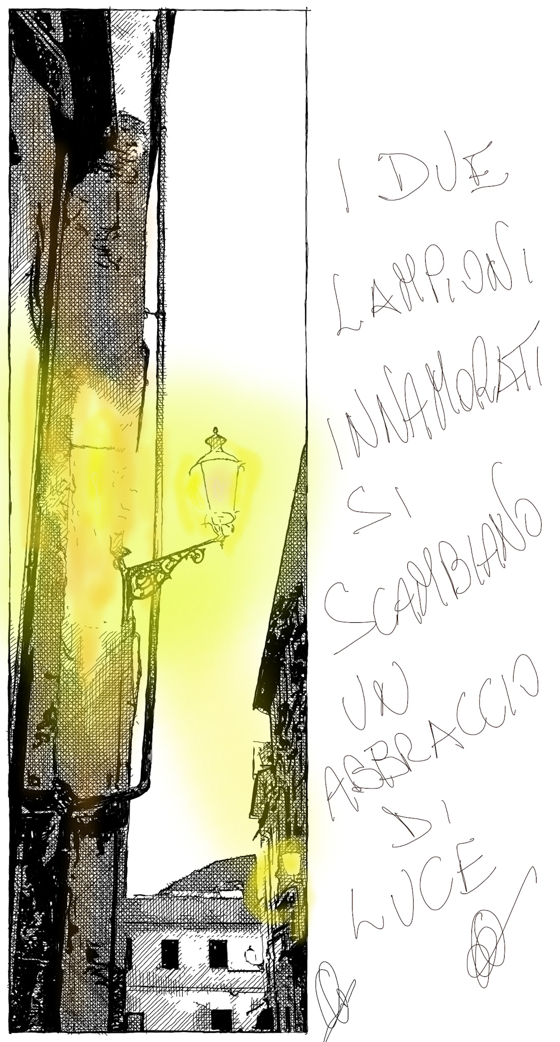 I DUE LAMPIONI INNAMORATI SI SCAMBIANO UN ABBRACCIO DI LUCE