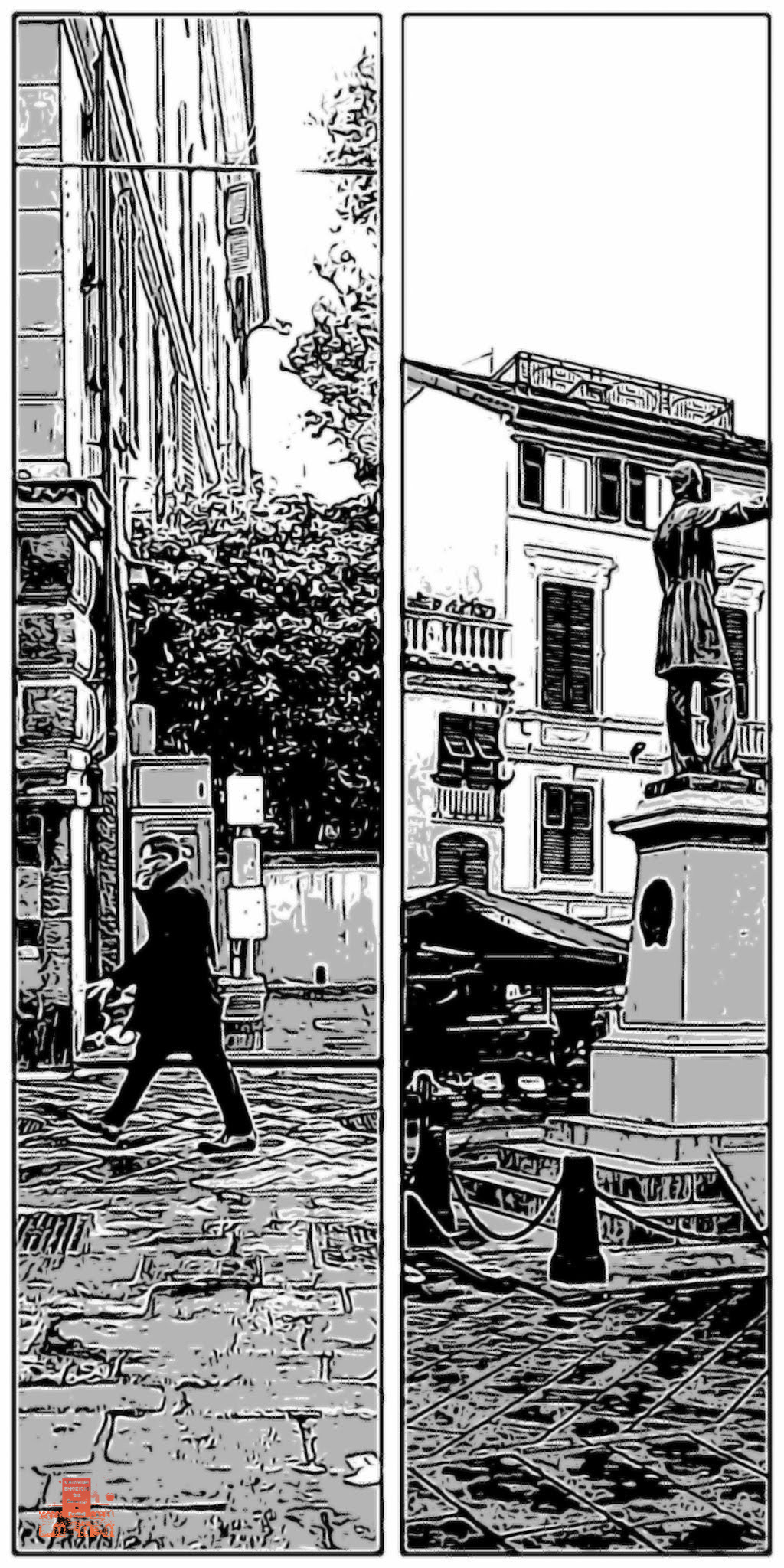 Via Rivarola verso Levante Piazza Mazzini a Ponente