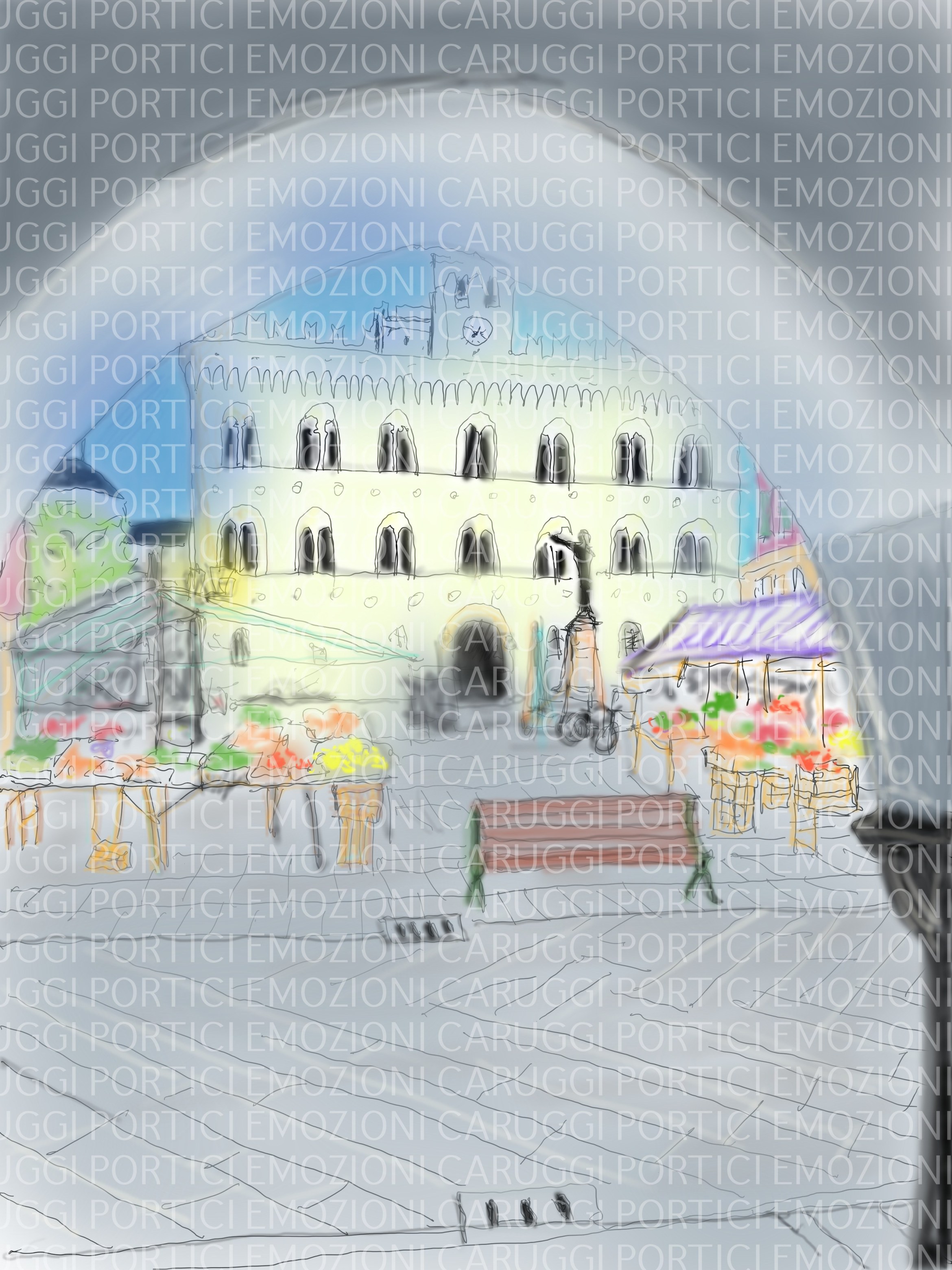 CARTOLINA - PIAZZA MAZZINI (  PIAZZA DEI CAVOLI  )