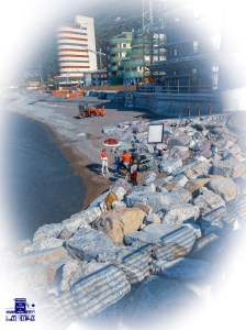 La " Mia" Troupe Fotografica al lavoro - Colonia Fara nello sfondo