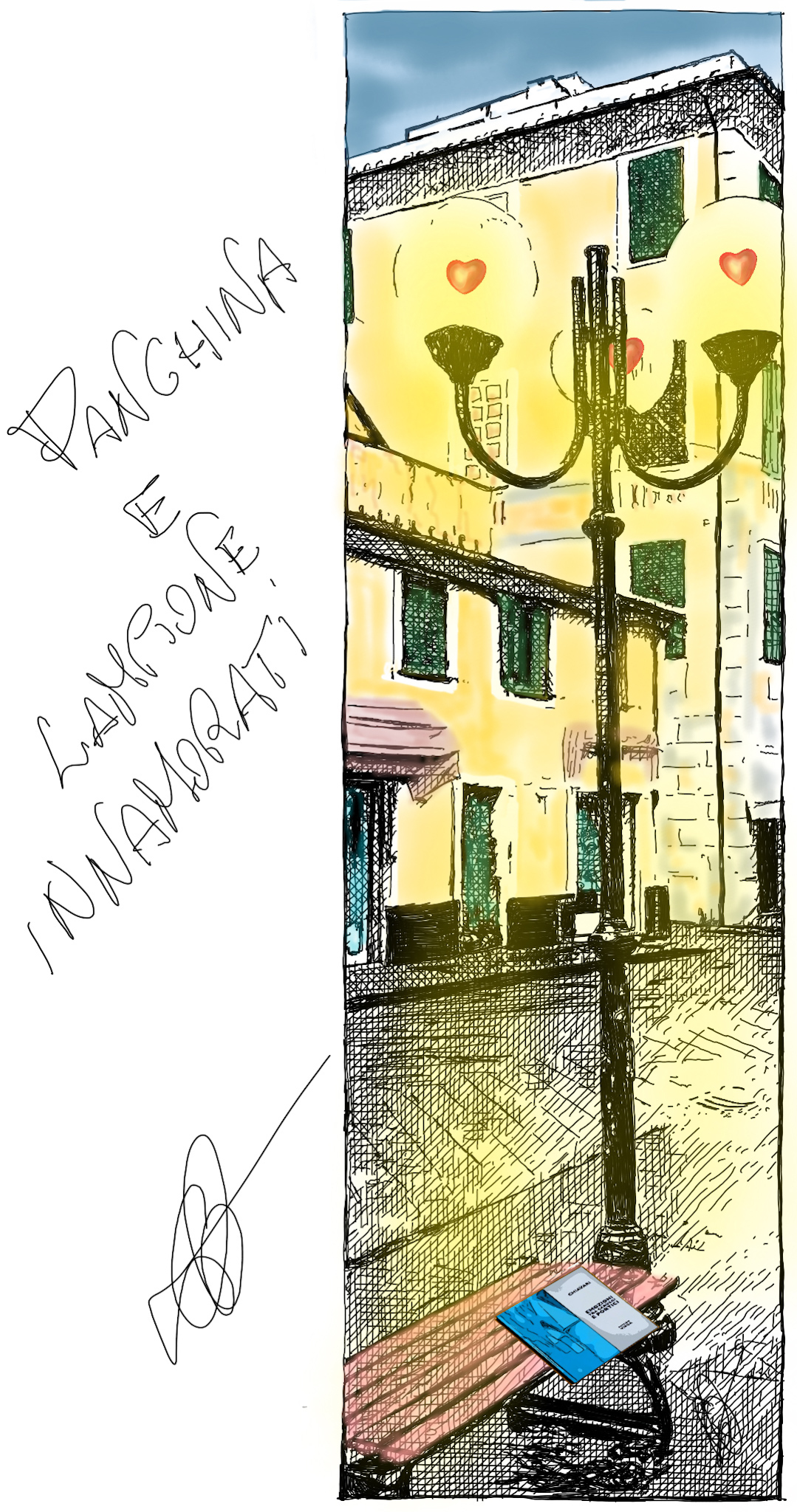 PANCHINA E LAMPIONE INNAMORATI