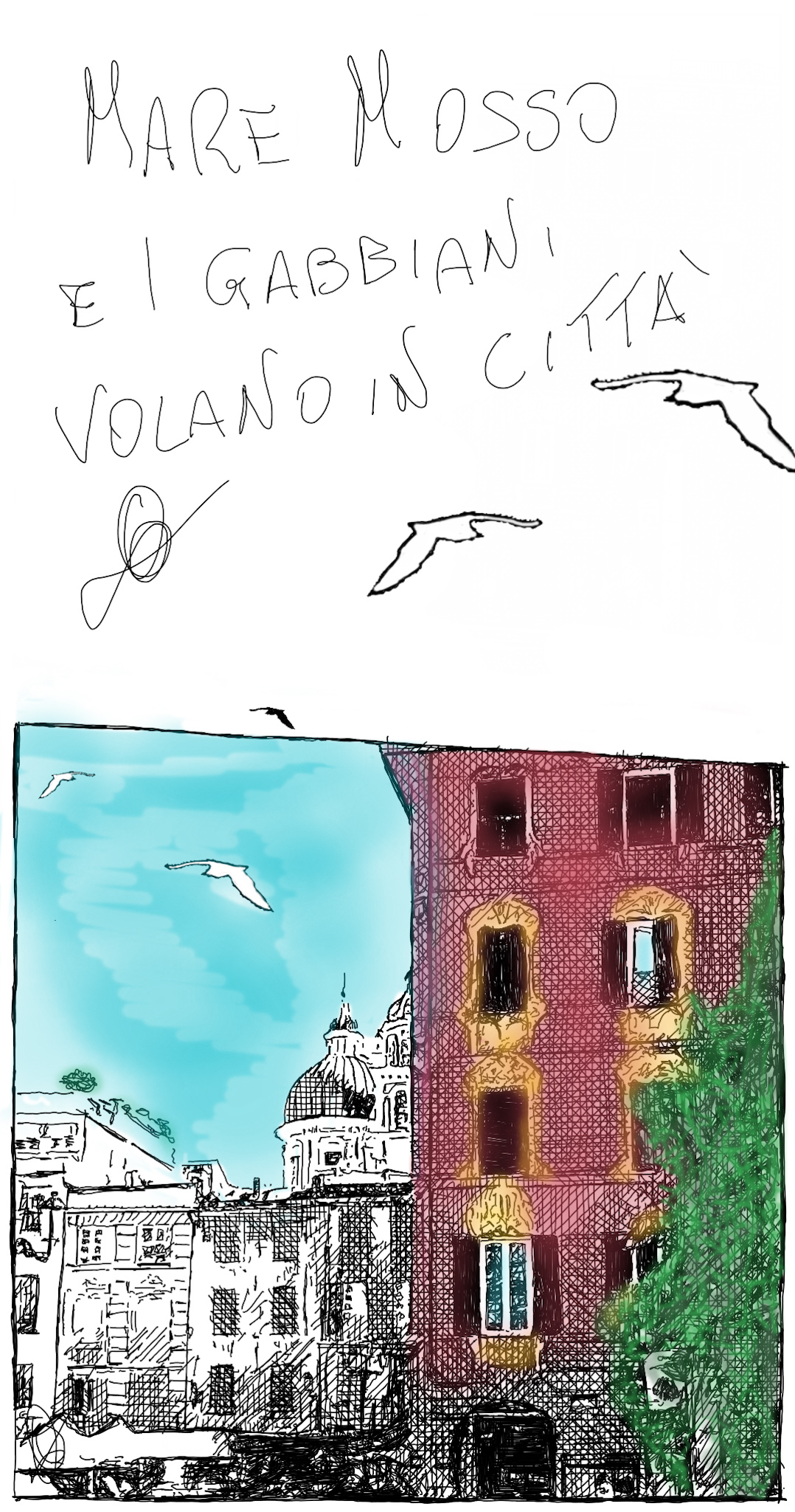 MARE MOSSO E I GABBIANI VOLANO IN CITTA'