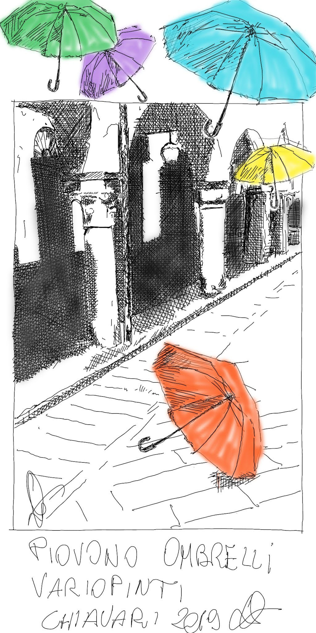 Piovono Ombrelli Variopinti